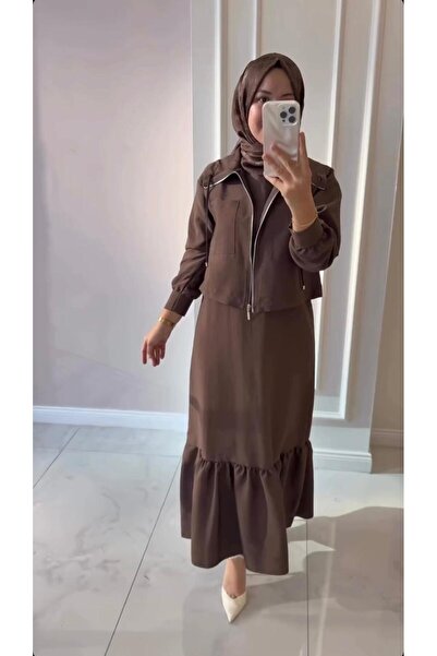 Puane Rstm butik eteği fırfırlı ceketli ikili özel ve normal günler için şık mükemmel zarif elbise