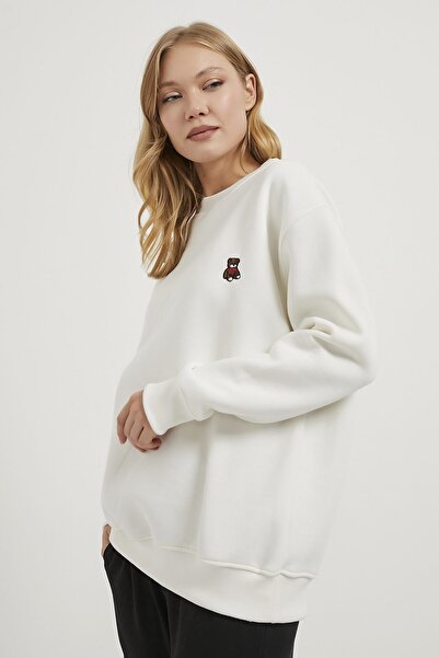 Arma Life Armalife 0096 bear embroidered high collar women's sweatshirt