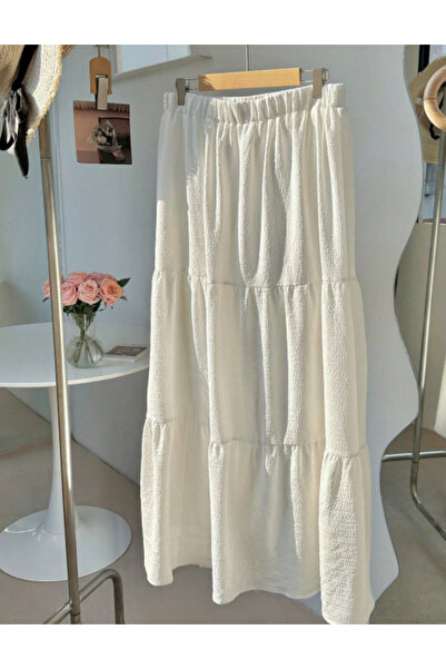 Sheya Curve+ maxi skirt, white