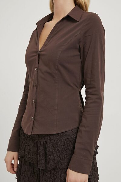 Arma Life Armalife 0413 Tie-Up Lycra Open Neck Women's Shirt