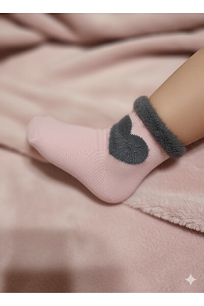 Şimo Butik Момичешки плюшени чорапи с детайли, меки, дишащи и непровокиращи изпотяване