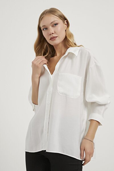 Arma Life Women's Modal Casual Open Collar White Oversize Shirt