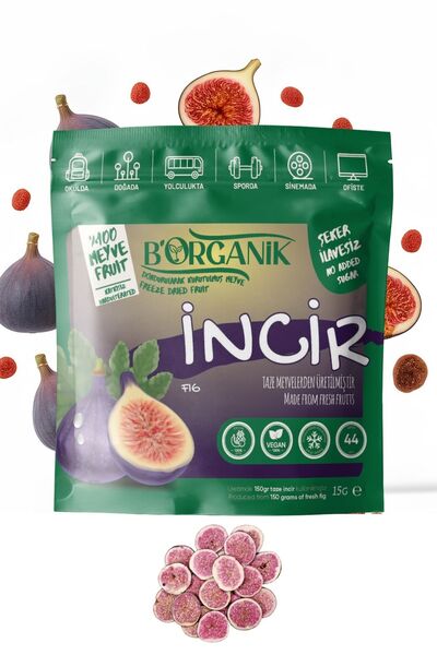 B ORGANİK İncir Kuru Meyve Cipsi - Dondurularak Kurutulmuş Freeze Dried Çıtır İncir