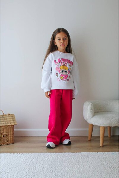 MİNİKO KİDS Girl's Labubu Modeled 3-Ply Sharded Tracksuit Set