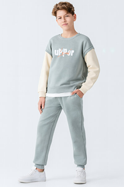 AHENGİM Σετ χειμερινής φόρμας για αγόρια με εμπριμέ 3 κλωστές Ak4231