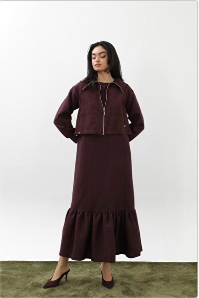 Puane Rstm butik eteği fırfırlı ceketli ikili özel ve normal günler için şık mükemmel zarif elbise