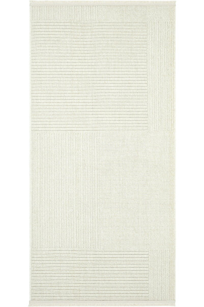 Cool Halı Hasır Krem Mutfak Halısı Çizgili Minimalist Sisal Jüt Dokulu Leke Tutmaz Tezgah Önü Mutfak Kilimi