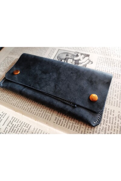 Mahfuz Gerçek Deri Tamamen El Emeği Kadın Cüzdan 22cm*8cm * 1 Kağıt Para Alan...