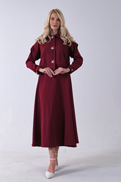 Feminist Beli Lastikli Deniz Yıldızı Çıt Çıt Kapamalı Ceket Detaylı Etekli Ta...