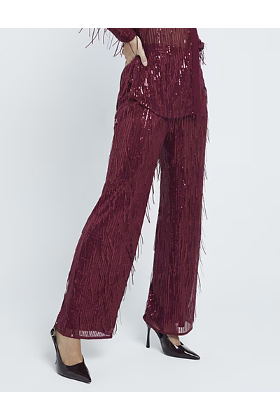 River Island trousers, cherry red
