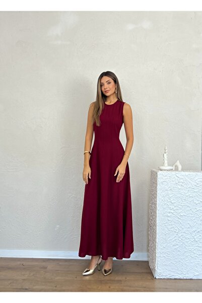 Nesil Long Bell-Bottomed Sleeveless Stylish Casual Women's Dress