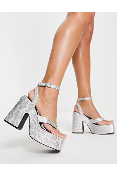 TopShop Topshop platform sandals, grey