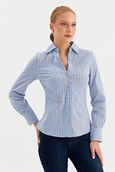 Nish&Chic Kalın Çizgili Oxford Gömlek