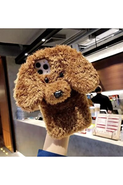 Paw Butik iPhone 15 pro max Peluş Köpek Desenli Telefon Kılıfı – Yumuşak Pelu...