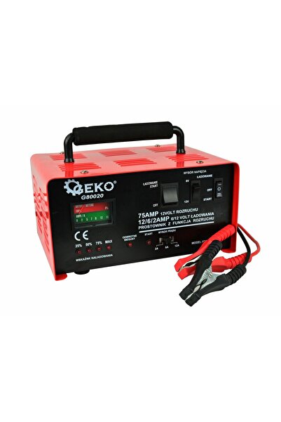 GEKO Încărcător de baterie auto cu funcție de pornire 75A 6/12V, G80020