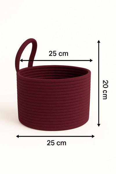 MaVaux Καλάθι μπάνιου με σχοινί Asep, υφαντό στο χέρι, 25x20cm, μπορεί να κρε...