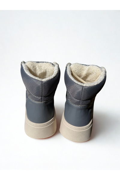 SALDA Gri Deri Tekstil Kadın Sneaker Bot