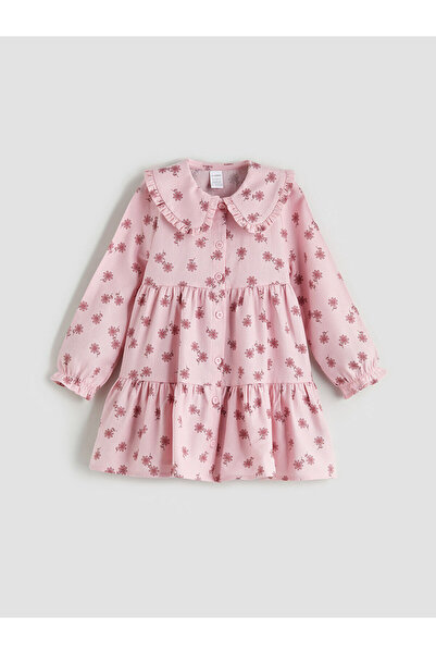 LC Waikiki LCW ECOPembe Bebe Yaka Çiçekli Kız Bebek Elbise