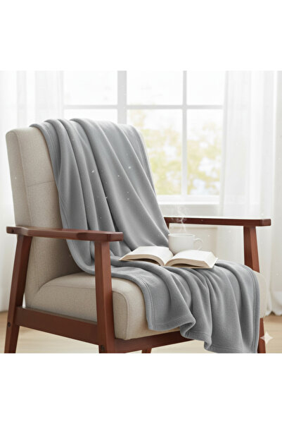 OEM Velvety Decorative Winter Blanket, Gray, for Armchair or Sofa, Size 160x130 cm