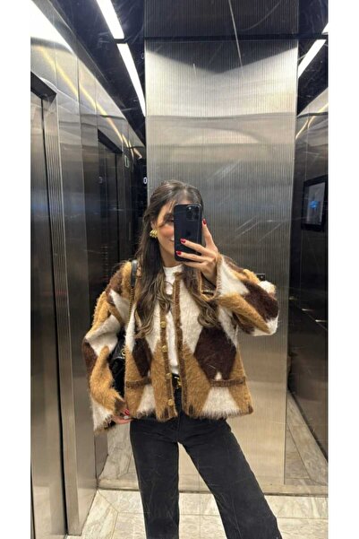 nathia outdoors ÖZEL ÜRETİM BAKLAVA DESENLİ SAKALLI DÜĞMELİ YUMOŞ TRİKO HIRKA