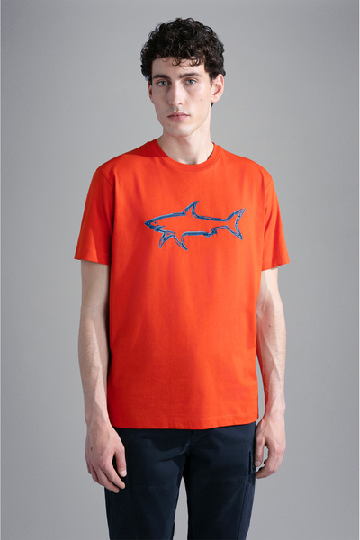 PAUL&SHARK MEN'S KNITTED T-SHIRT C.WCOTTON