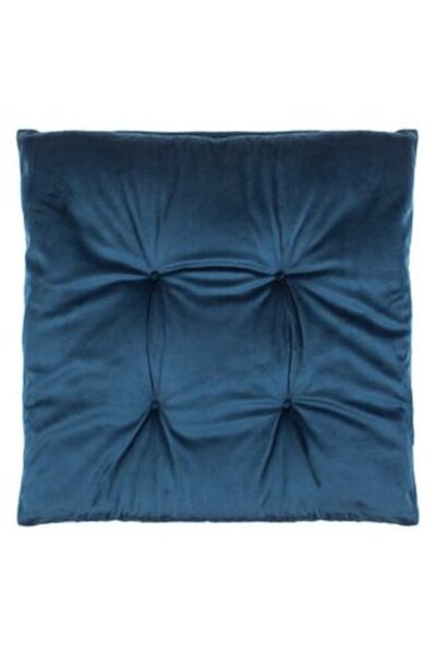 Aneliz Pernă decorativă pentru scaun de iarnă, catifea albastră, 40 x 40 cm