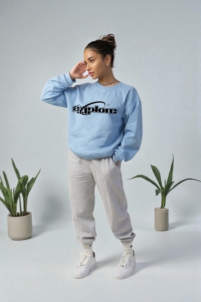 Wish BF oversized Explore με τύπωμα με κουκούλα Σετ φόρμας χειμερινό Βαμβάκι ...