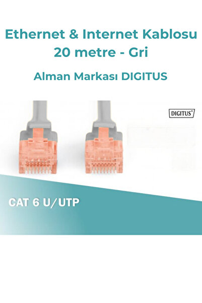 Digitus Ethernet & Internet Kablosu - Cat6 Gri (20 metre)