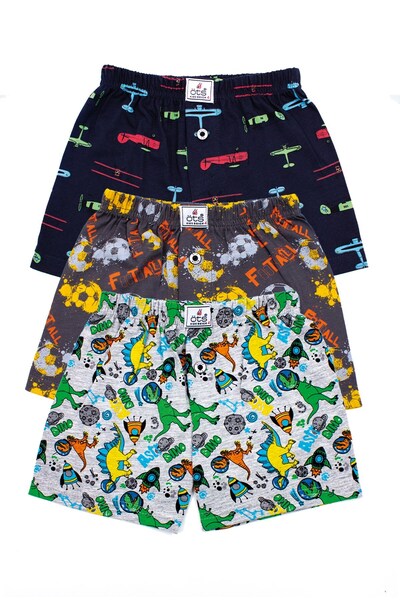 Öts Αγόρια Μπόξερ Παντελόνια 3 τεμαχίων με στάμπα (100% βαμβάκι)