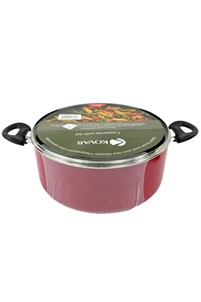 Kovar Non Stick Easy Cooking Casserole With Glass Lid 30cm- Red