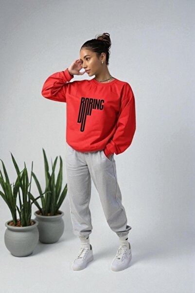 Wish BF oversized Boring με τύπωμα με κουκούλα Σετ φόρμας χειμερινό Βαμβάκι τ...