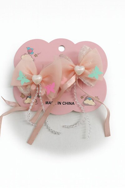 ByBest Beauty Bow with Pearl Detail, 2-Piece Clasp with Hanging Elements