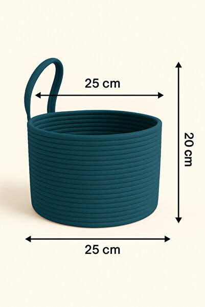 MaVaux Asep Підвісний мотузковий ручний плетений кошик для ванної кімнати 25x20 см, що кріпиться до стіни, багатофункціональний органайзер і контейнер для зберігання