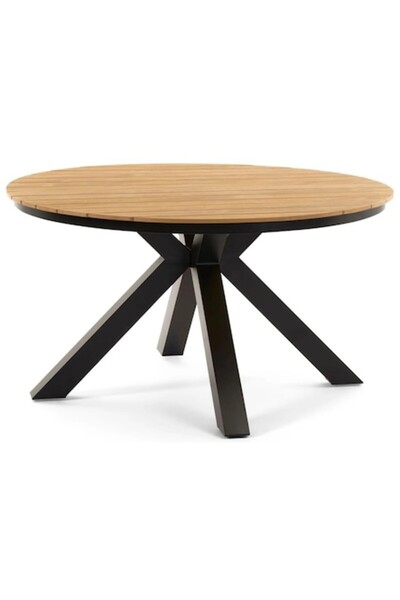 Maison Mex Masa rotunda gradina/terasa, BAHIA, H.75 D.140 cm, negru/natur