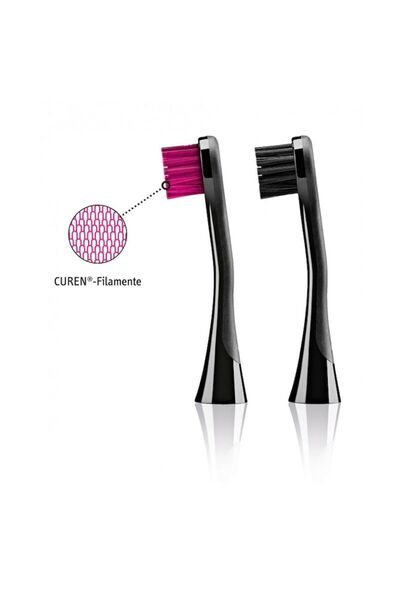 Curaprox Set 2 Replacement Heads for Black/White Electric Toothbrush, Black/Pink