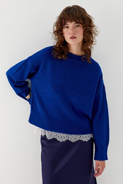 MARKALİSTE Basic Knitwear Sweater Saks Blue