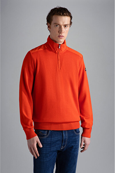 PAUL&SHARK MEN'S ZIPPED PULLOVER C.WWOOL