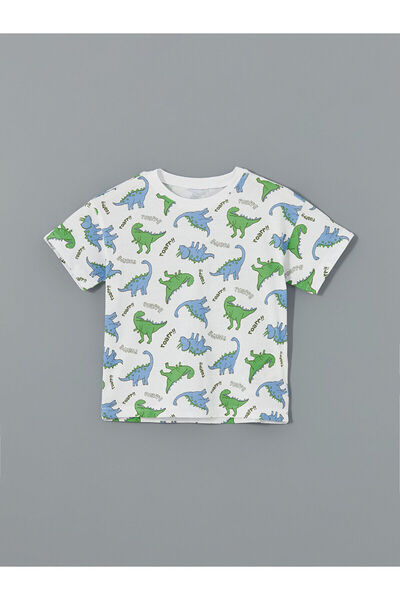 LC Waikiki Top de pijama pentru băieți, cu imprimeu, cu gâtul tip crewneck, d...