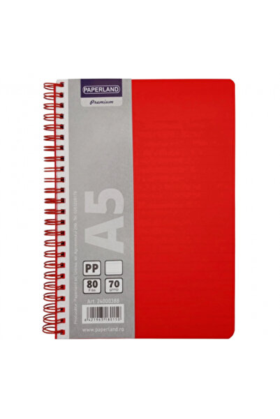 PAPERLAND Caiet spiralat A5, 80 file, aritmetica coperta plastic