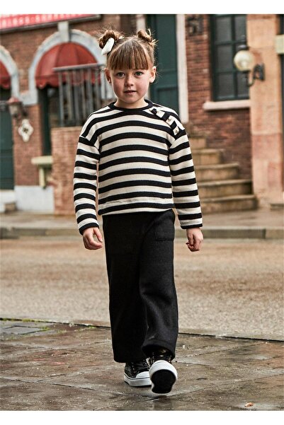 MAYORAL Girl's Striped Suit Black