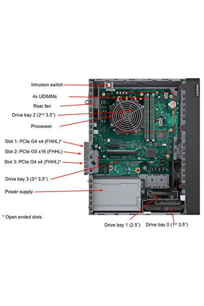 LENOVO ثينك سيستم St50 V3 Xe-2434 1x32 جيجابايت Ddr5 2x960 جيجابايت 1x3.5 1x500 واط 7df3a00yea
