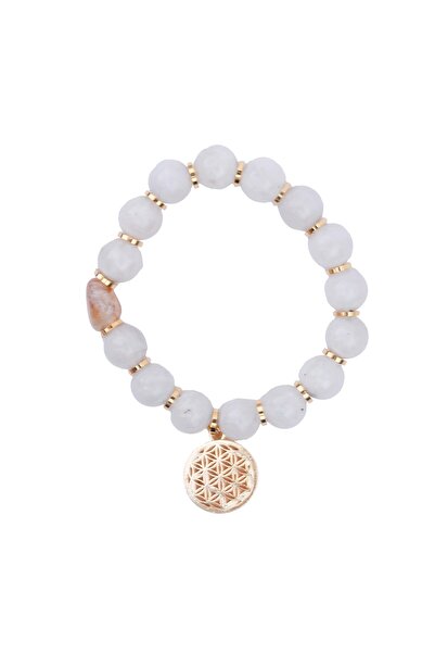Zeynep Büyükbay Moonstone Energy and Citrine Aura Natural Stone Bracelet