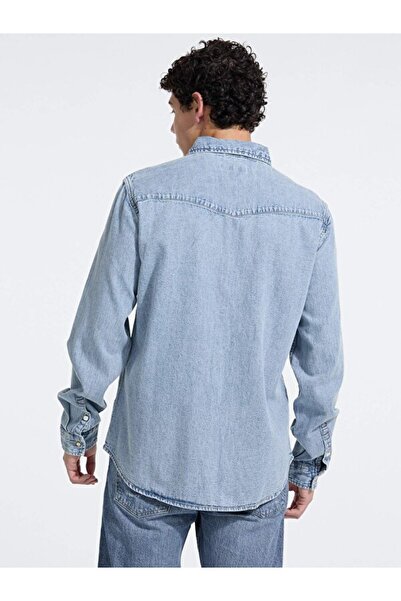 Guess Gj Slim Ls Men's Regular Fit Denim Shirt