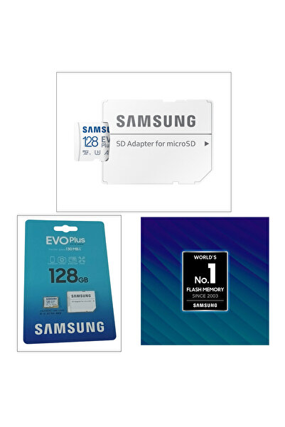Samsung MicroSDXC card 128 Gb, Evo Plus, U1, A1, V10, 130Mb/s, with adapter