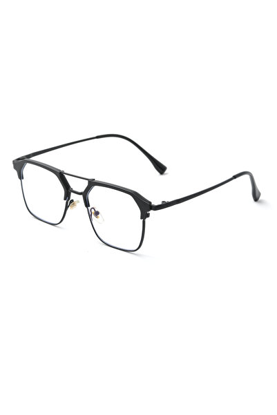 Angel Eyes Black Metal Framed Square Retro Unisex Eyewear, Blue Light Protection, Uv400 Protection Computer Glasses