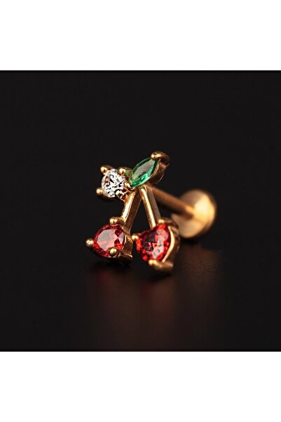 Rupen Kraft 316 L Cerrahi Çelik Zirkon Taşlı Kiraz Helix Dudak Kıkırdak Tragu...