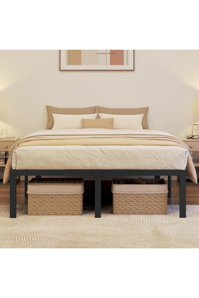 Yanara 180x200cm Metal Platform Bed Frame with Under-Bed Storage Space, Heavy-Duty Simple Design