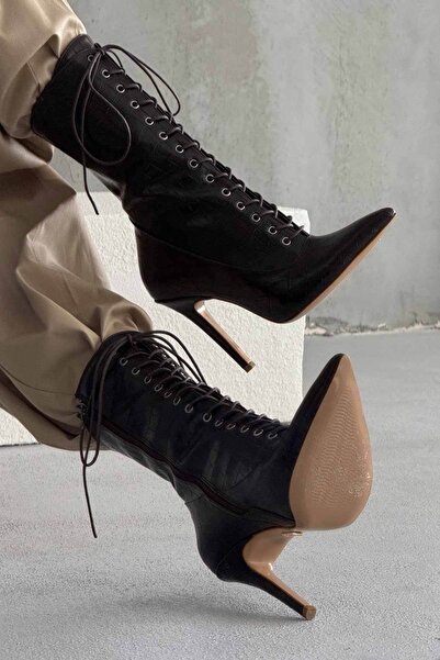 AYAKKABI PRENSİ Nemesis Bağcıklı KAHVE KROKO