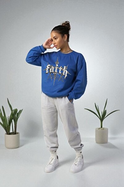 Wish BF oversized Faith με τύπωμα με κουκούλα Σετ φόρμας χειμερινό Βαμβάκι τε...