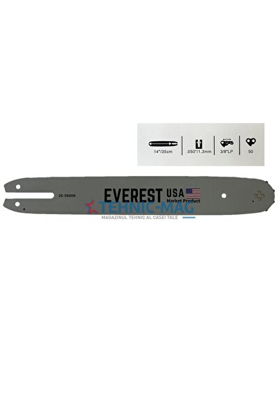 Everest Bara de ghidare pentru drujbă Stihl 35 cm pas 3/8" 1,3 mm 50 legături